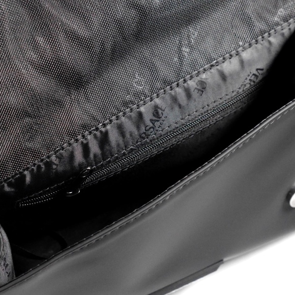 VERSACE Crossbody Clutch Bag Limited Edition NEW Black Silver - Picture 7 of 8